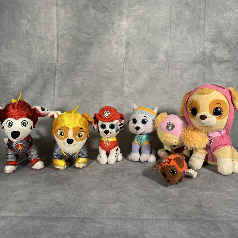 Paw Patrol Bundle Plush Soft Toy Stuffed Dog Lot Of 7 Skye Zuma Marshall